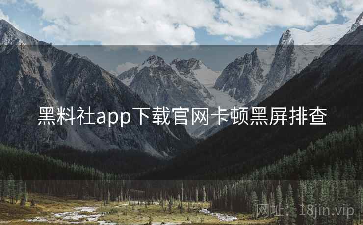 黑料社app下载官网卡顿黑屏排查